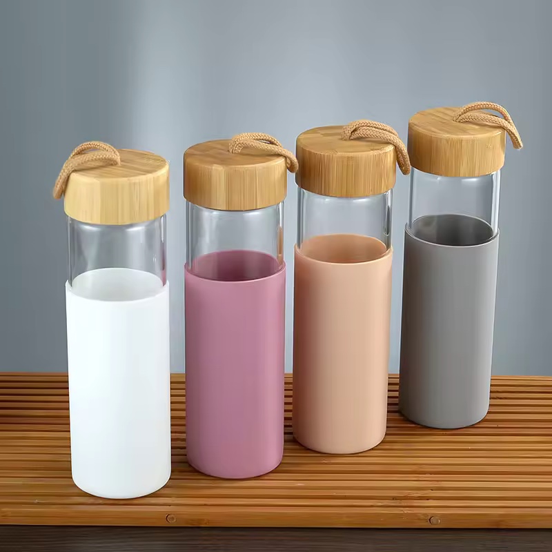 Glass Bottle + Bamboo Lid 500ml